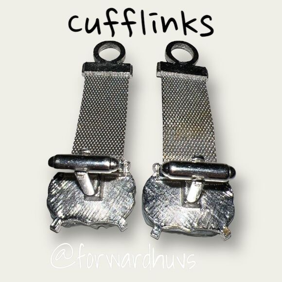 Vintage Mesh Wrap Around Cufflinks Cuff Link - Picture 3 of 6